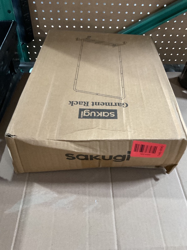 Photo 1 of ***(GOLD/STOCK PHOTO FOR REFERENCE ONLY)***Sakugi Clothes Rack - Metal Coat Rack with Bottom Shelf, Portable Wardrobe Rack with 6 Side Rods, Rolling Clothing Rack for Hanging Clothes for Bedroom or Laundry Room (GOLD, 28.7 x 17 x 59.4)