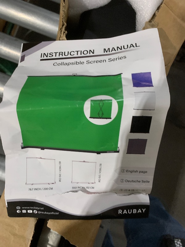 Photo 1 of ?Wider Style? RAUBAY 78in x 74in Large Collapsible Green Screen Backdrop Portable Retractable Chroma Key Panel Photo Background with Stand for Video Conference