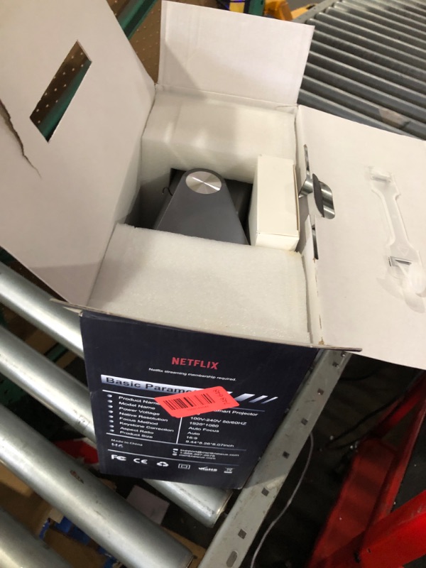 Photo 1 of ?Buit-in Google TV & Voice Control?Smart Projector with WiFi 6 and Bluetooth, 4K Support Movie Outdoor Projectors Compatible with Netflix/Prime Video/YouTube, Auto Focus Home Proyector (Grey)