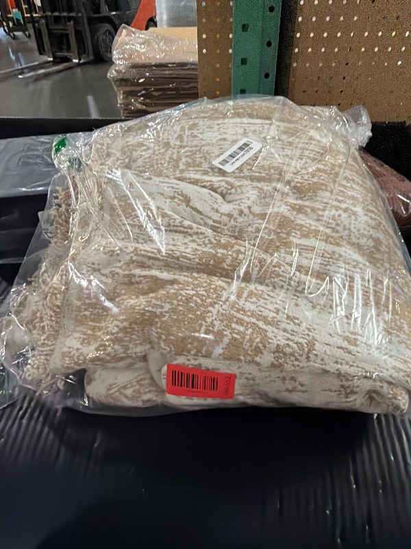 Photo 1 of MYSKY HOME Sectional Couch Cover Khaki Geometric Abstract Sofa Covers for Sectional Sofa L Shape Chenille Couch Protector for Dogs Pets Couch Throw Cover Washable Durable for Home Decor, 91" X134"