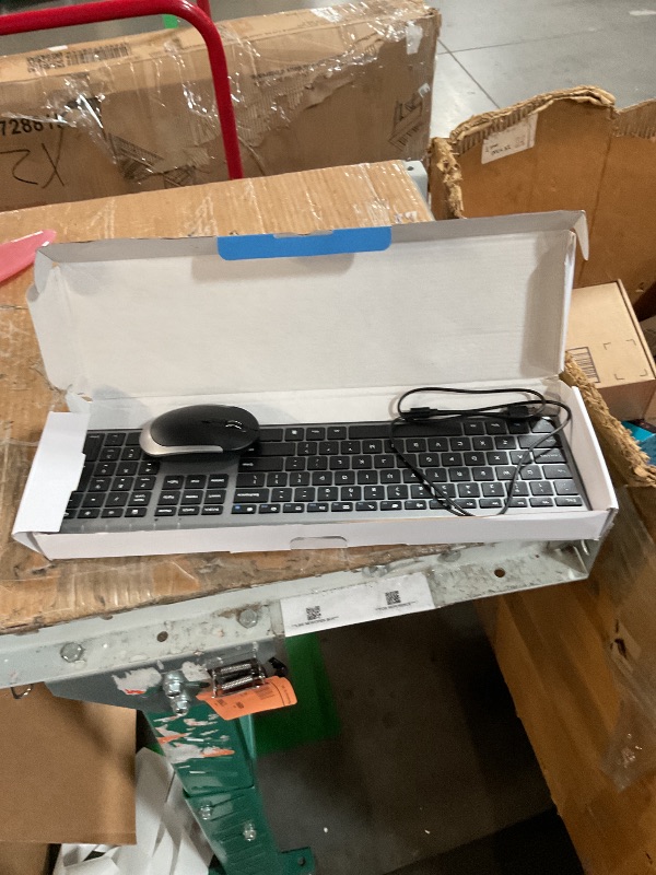 Photo 1 of (sold for parts) Wireless Keyboard and Mouse, Vssoplor Rechargeable Quiet Full-Size Keyboard and Mouse Combo Set Ultra Slim Design for Laptop, PC, Notebook, Desktop-Dark Gray