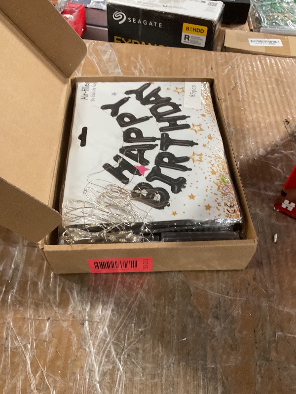 Photo 1 of [85 PCS] 16" Foil Personalized Name Happy Birthday Balloons Letters, Mylar Aluminum Custom Name and Age Letter Balloons, 2 Sets A- Z & 0-9 for Birthday Party Graduation Wedding Holiday Event (Black)