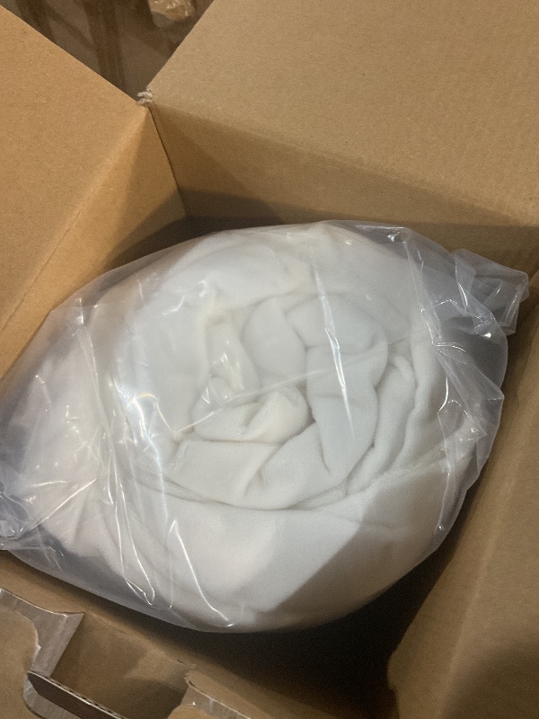 Photo 1 of ***(HEAVILY USED/ MINOR DAMAGE)***blunique Ultra Soft Cozy Faux Fur Throw Blanket, Fuzzy Plush Thick Bubble Blanket, Luxury Fluffy Blanket for Couch, Sofa, Bedroom, and Living Room, 50x60 Inches, Off White