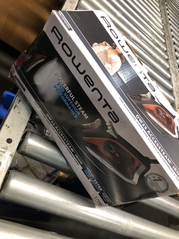 Photo 1 of ***(USED/ MINOR DAMAGE)***Rowenta Iron Steamer for Clothes, Stainless Steel Soleplate Steam Iron, Microsteam Holes, 1700 Watts, Lightweight, Auto-off, Black, DW2360