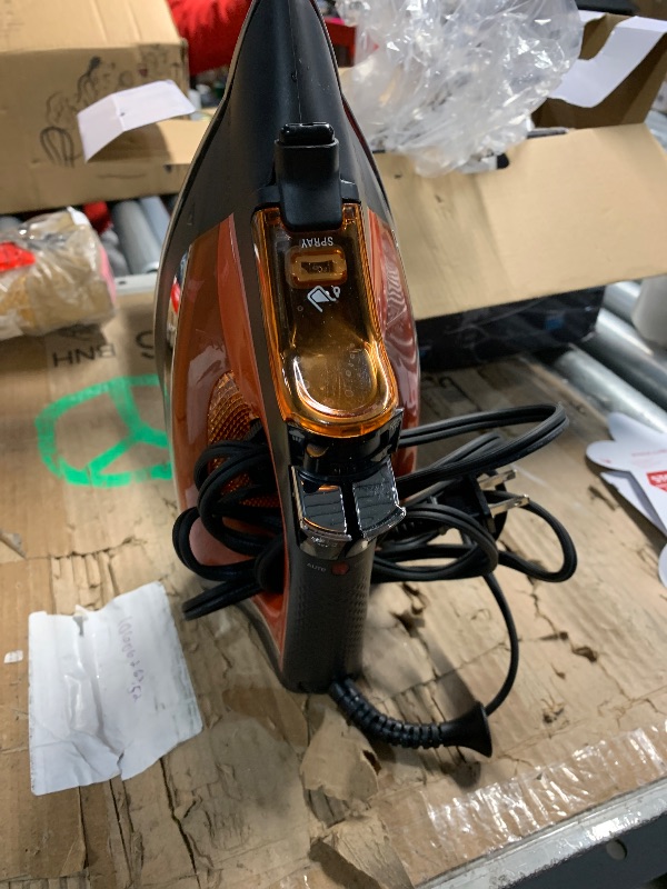 Photo 1 of ***(USED/ MINOR DAMAGE)***Rowenta Iron Steamer for Clothes, Stainless Steel Soleplate Steam Iron, Microsteam Holes, 1700 Watts, Lightweight, Auto-off, Black, DW2360