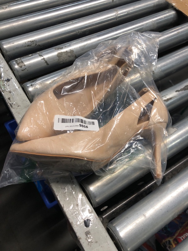 Photo 1 of ***(HEAVILY USED/ MISSING RIBBONS)***Fashare Womens Bow Heels Closed Toe Stiletto High Heel Sexy Wrap Tie Removable Strap Pumps Dress Shoes, C-Nude, Siza 7