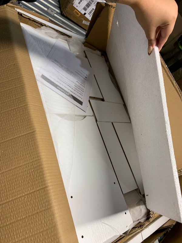 Photo 1 of ***PARTIAL SET - PRICE ADJUSTED******BOX 1 OF 2******YITAHOME Queen Size Bed Frame with 4 Storage Drawers and RGB LED Lights, 57'' Tall Headboard Velvet Upholstered Bed with Charging Station, No Box Spring Needed, Easy Assembly, Noise-Free, White