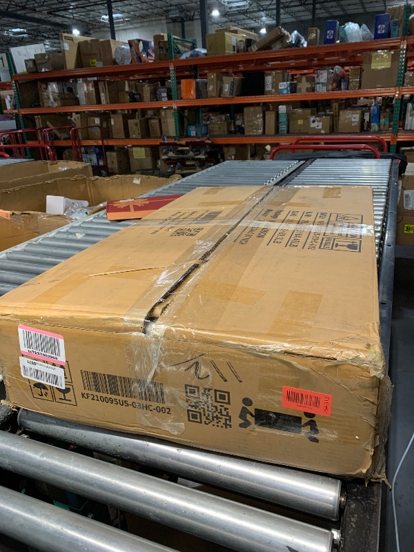 Photo 1 of ***PARTIAL SET - PRICE ADJUSTED******BOX 1 OF 2******YITAHOME Queen Size Bed Frame with 4 Storage Drawers and RGB LED Lights, 57'' Tall Headboard Velvet Upholstered Bed with Charging Station, No Box Spring Needed, Easy Assembly, Noise-Free, White