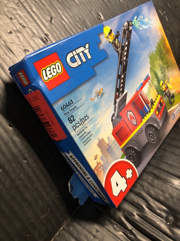 Photo 1 of ***FACTORY SEALED*** LEGO City Fire Ladder Truck Toddler Toy - Fire Truck Toy with 2 Firefighter Minifigures, Digital Guide for Boys and Girls, Ages 4+ - Learning, Educational Toy for Preschool - 60463