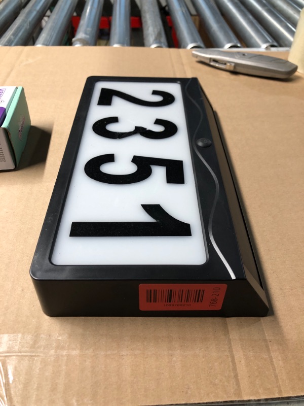 Photo 1 of **MISSING EXTRA NUMBERS** IVWVI Solar Address Sign, Lighted Address Plaque Outdoor Waterproof, Illuminated Double Color Address Numbers, House Numbers for Home Street Mailbox Outside