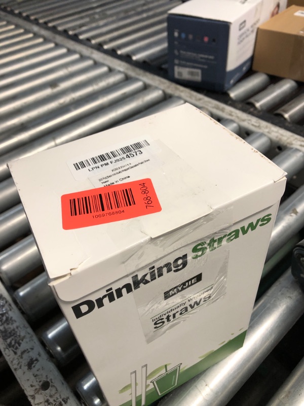 Photo 1 of [400 Pcs] Black Individually Wrapped Disposable Plastic Straws(7.5" longX0.23" diameter)