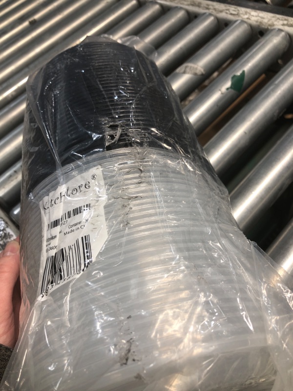 Photo 1 of ***DAMAGED - SEE NOTES/PICTURES*** Kitch’nMore 36oz Extra-Thick Meal Prep Bowls with Lids, Plastic Containers with Clear Covers for Noodles, Poke Bowl, Salad, Soup - Freezer, Microwave & Dishwasher-Safe (30Pack)