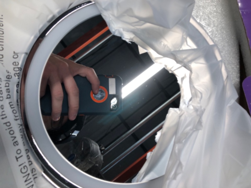 Photo 1 of (used)(incomplete) Amelar Wall?Mounted LED Makeup Mirror 1×/15× Magnifying – USB Rechargeable, 3?Color Touch?Dim Light, 360° Swivel 8”