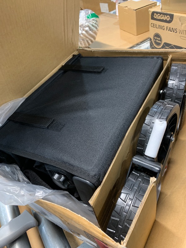 Photo 1 of AMADA HOMEFURNISHING Extendable Foldable Wagon Cart with Tailgate Expansion, Collapsible Wagon with Wheels for Camping, Grocery, Beach, Garden & Sports Utility, Folding Cart with 2 Cup Holder