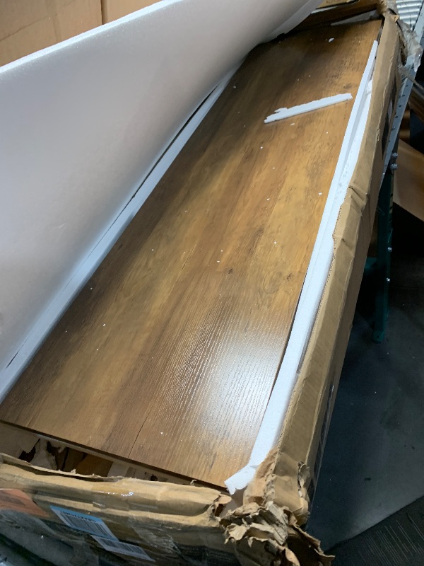 Photo 1 of ***TRUCK/TRAILER PICKUP ONLY*** VASAGLE Farmhouse TV Stand for TVs up to 65 Inches, Entertainment Center with Storage Cabinets and Sliding Barn Doors, Media Console Table for Living Room, Rustic White and Honey Brown ULTV535W01