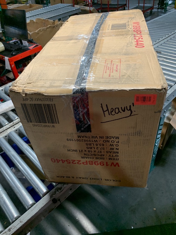 Photo 1 of ***PARTIAL SET, CHAIRS ONLY - PRICE ADJUSTED*** Zevemomo 6-Piece Solid Wood Dining Table Set, Including 1 Dining Table, 4 Upholstered Chairs and 1 Bench, Wooden Legs Dining Table Set for Dining Room, Kitchen, Restaurant, Dark Grey