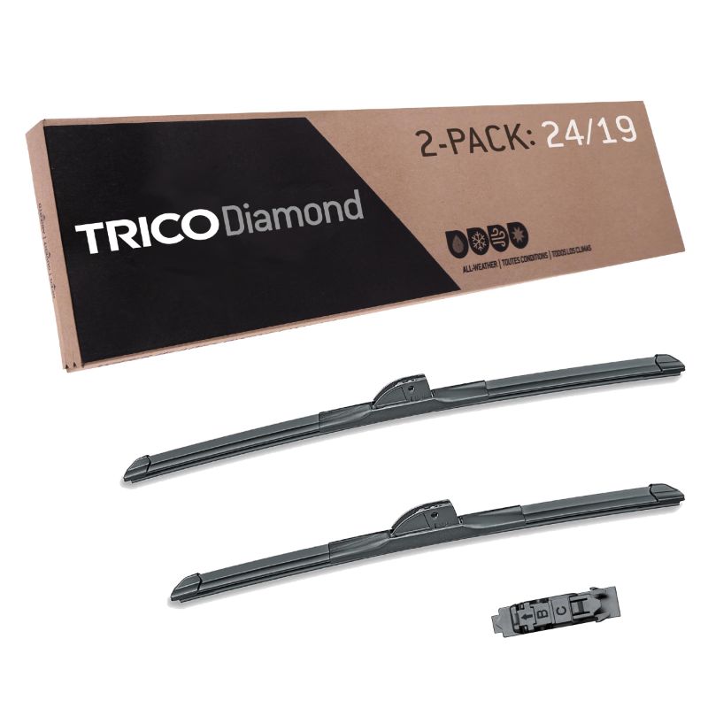 Photo 1 of ***FACTORY SEALED*** TRICO Diamond™ (25-2419) 24 Inch & 19 inch pack of 2 High Performance Automotive Replacement Windshield Wiper Blades For My Car Super Premium All Weather Beam Blade for Select Vehicle Models