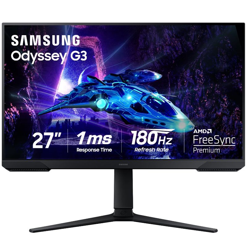 Photo 1 of ***FACTORY SEALED*** Samsung 27-Inch Odyssey G3 (G30D) Series FHD Gaming Monitor, 1ms, 180Hz, AMD FreeSync, Adjustable Stand, Black Equalizer, Virtual Aim Point, Eye Saver Mode, Flicker-Free, LS27DG302ENXZA