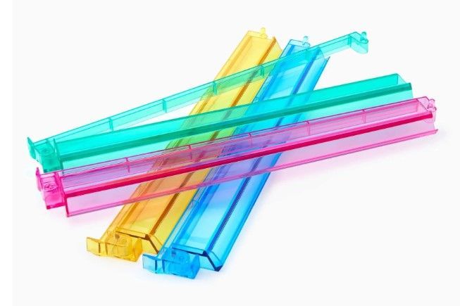 Photo 1 of (one is damaged) Multicolor Acrylic Mahjong Rack & Pushers - Set of 4