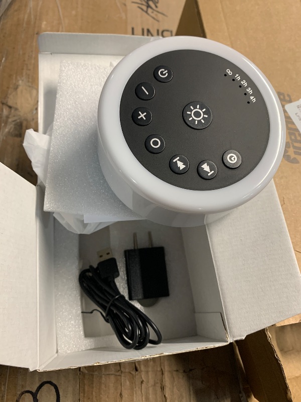 Photo 1 of ***(WHITE/ STOCK PHOTO FOR REFERENCE ONLY)***Soother Sleep Sound Machine Night Light White Noise Machine with 30 Soothing Sounds & 12 Color Night Lights for Baby Kids Adults Brown Noise Machine with Timer & Continuous Play for Home Travel Office