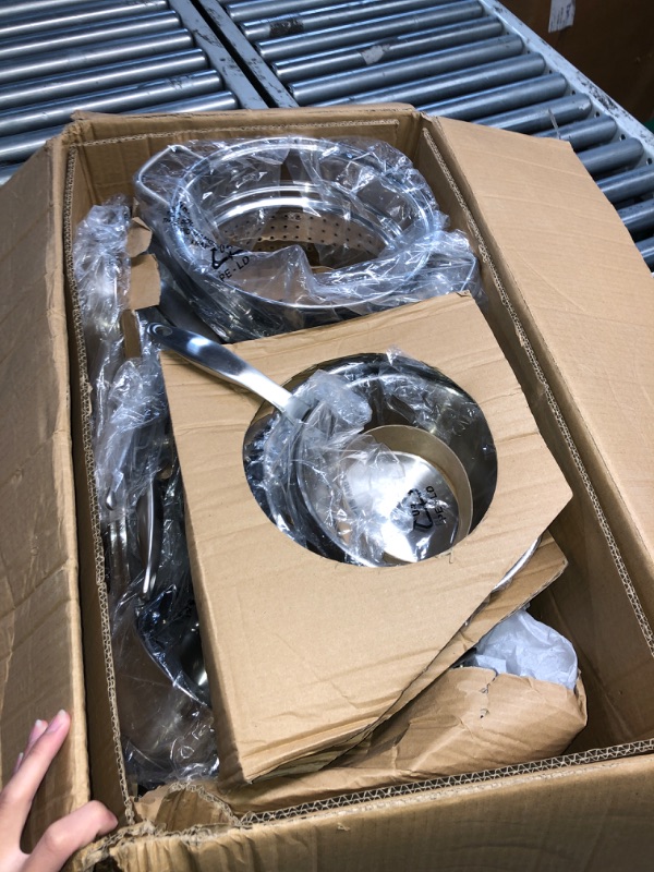 Photo 1 of ** MISSING PARTS ** Professional Stainless Steel Induction Cookware Set, 19PC Kitchen Pots and Pans Set, Heavy Bottom with Impact-bonded Technology
