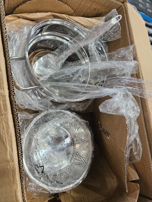 Photo 1 of ** MISSING PARTS ** Professional Stainless Steel Induction Cookware Set, 19PC Kitchen Pots and Pans Set, Heavy Bottom with Impact-bonded Technology