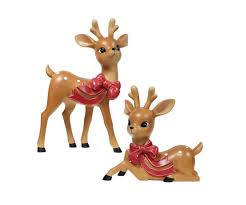 Photo 1 of  Holiday Time Set of 2 Blow Mold Vintage Deer 
