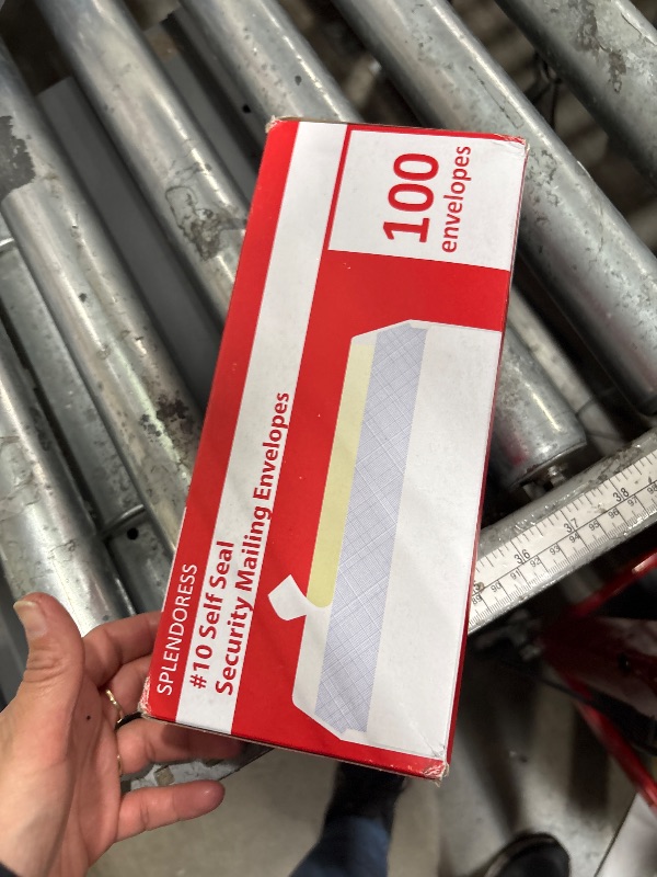 Photo 1 of #10 Envelopes Letter Size Self Seal | 100 Business Mailing Security Peel and Sealing Envelope | 100% Tinted | no 10 White Windowless Legal Regular Plain Envelops Pack | 4-1/8 x 9-1/2 Inches | 24 LB