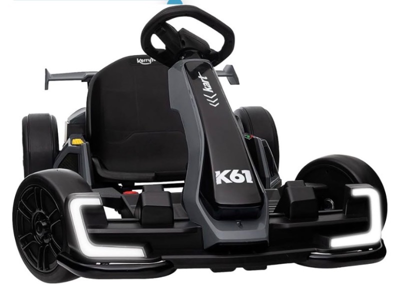 Photo 1 of **Parts Only***KerryYoo K61 Go Kart Electric Drift Kart with Length Adjustable Seat, 24V Outdoor Ride on Toy with 4 Speed Mode, Crazy Cart for Kids 6-12 Years Old, Fast 300W Motor, 8.5 MPH, Bluetooth - Gray