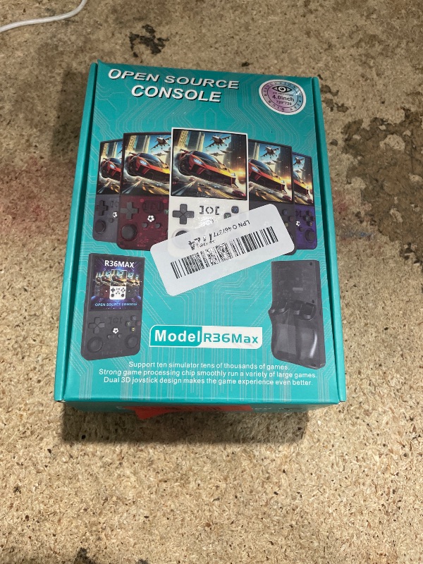 Photo 1 of ?R36MAX 4000mAh Portable Rechargeable Handheld Retro Game Console,Comfort Non-Slip Handheld Standing Retro Game Console with 64G TF Car,4.0-inch Screen,for Office,Black