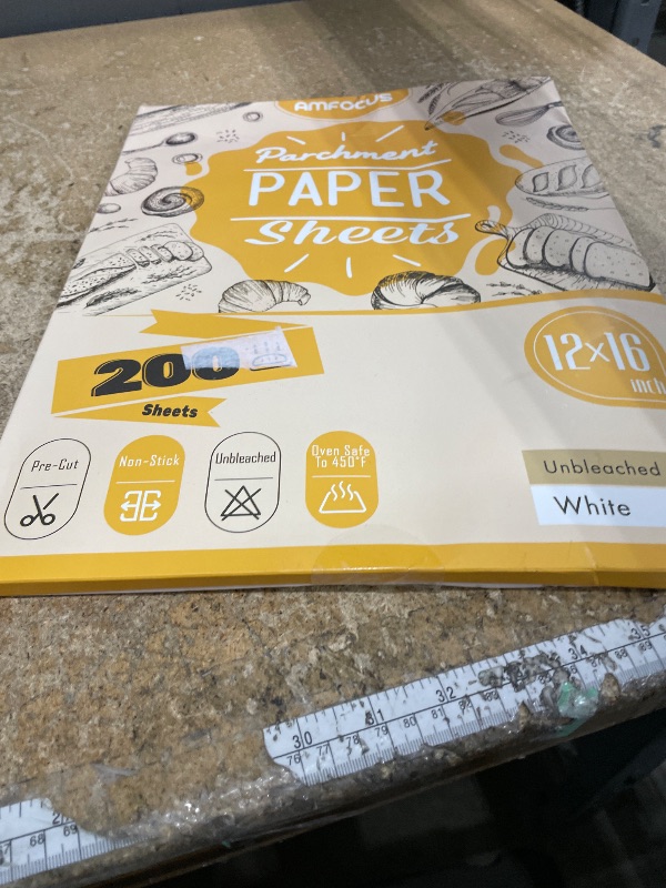 Photo 1 of 200 PCS Unbleached Parchment Paper Sheets for Baking 12x16 Inches, Non-Stick and Non-Toxic Pre-cut Parchment Sheets for Oven, Cooking, Grilling, Air Fryer and Steaming - Fit for Half Sheet Pans