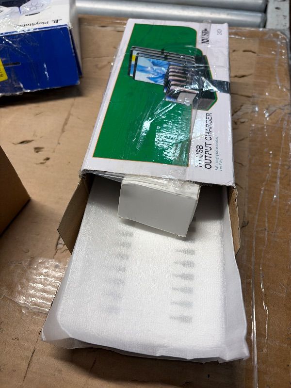 Photo 1 of ***MISSING CHARGERS***
60W Charging Station for Multiple Devices, 10-Port USB Fast Charging Station with Adjustable Dividers - Device Organizer Charging Dock for iPhone, Android, iPad, Tablets & More