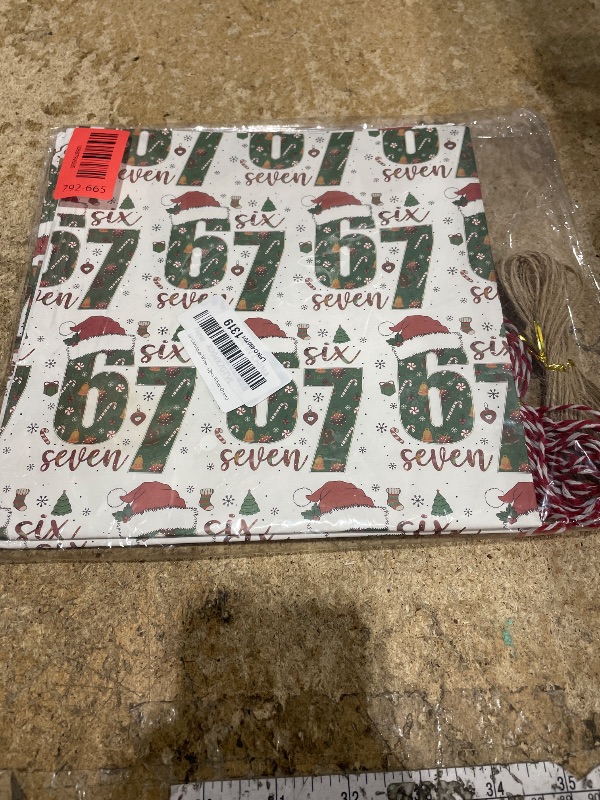 Photo 1 of 2 Pcs 67 Christmas Wrapping Paper, 67 Meme Christmas Gift Wrap, 67Meme Funny Teen ChristmasGift Wrap, Unique Six Seven Holiday Wrapping Papers, Santa 67 Meme Gift Wrap(2pcs White-Green)