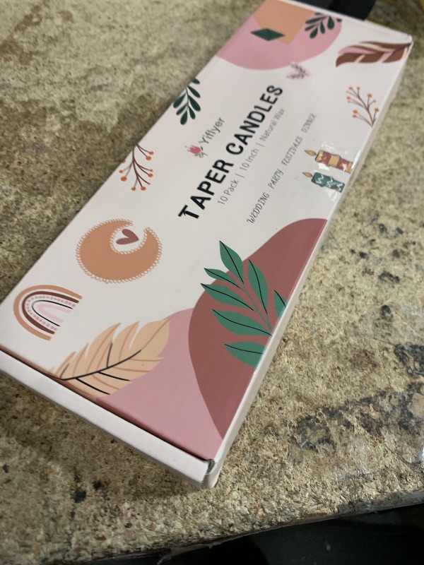 Photo 1 of 10 Inch Dusty Rose Taper Candles for Home Decoration, 10 Pack Unscented Candlesticks for Dinner Wedding Party, Smokeless and Dripless Candle Sticks