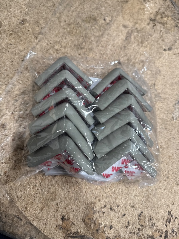 Photo 1 of 12 Pack Corner Protector Baby Proofing Corners and Edge Guards, Soft Safety Pre-Taped Rubber Foam Furniture Bumper for Fireplace, Table, Stair, Cabinet (Gray)