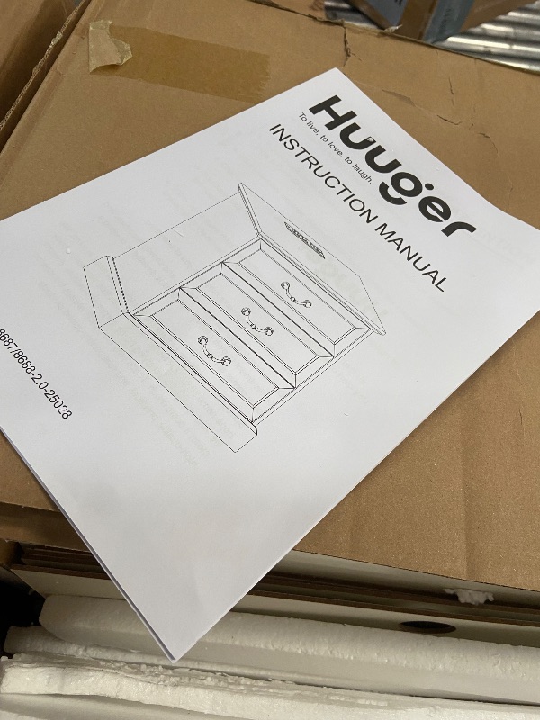 Photo 1 of 1 pc only**
Huuger Nightstand with Charging Station, 3 Drawer Night Stand Set of 2, 22 Inch Wider Side Table with Storage, Farmhouse Nightstand with Vintage Handles, Thicken Base, for Bedroom, Distressed White