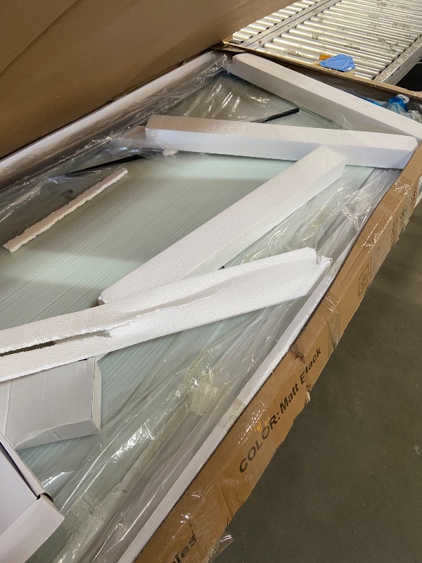 Photo 1 of ** FOR PARTS ONLY ** 
Mybos 74 * 60" Shower Door, Frameless Sliding Shower Door, Shower Glass Door with 5/16" (8mm) Clear SGCC Tempered Glass, Explosion-Proof Film, Stainless Steel Hardware Matte Black