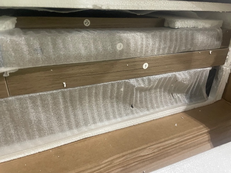 Photo 1 of *** PARTIAL SET - BOX 1 OF 2 ONLY *** Tribesigns 62.2" Executive Desk with Mobile File Cabinet, L-Shaped Office Desk with Storage Shelves, Large Computer Desk Business Workstation Set for Home Office, Light Brown