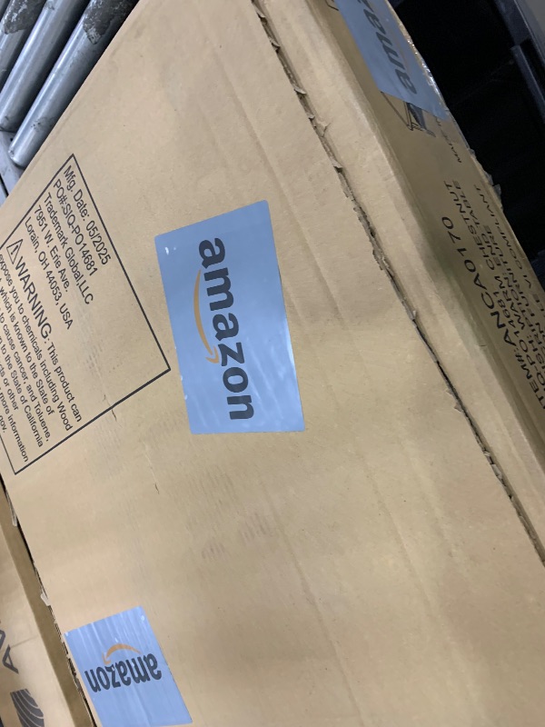 Photo 1 of *** PARTIAL SET - ONE SIDE TABLE ONLY *** Calais Collection Set of 3 - Coffee Table and 2 Side Tables - Solid Acacia Wood Living Room Tables with Woven Shelves by Alaterre Furniture (Warm Chestnut)