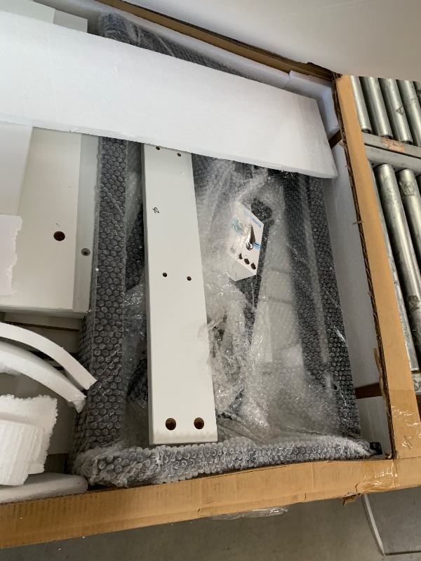 Photo 1 of *** PARTS ONLY *** Large Vanity Desk with 3 Color Touch Screen Dimming Mirror, Vanity Desk with Charging Station, Modern Retractable Makeup Dressing Table, Vanity Table With storage shelves and 5 Sliding Drawers, White