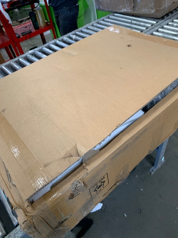 Photo 1 of *** PARTS ONLY *** Large Vanity Desk with 3 Color Touch Screen Dimming Mirror, Vanity Desk with Charging Station, Modern Retractable Makeup Dressing Table, Vanity Table With storage shelves and 5 Sliding Drawers, White