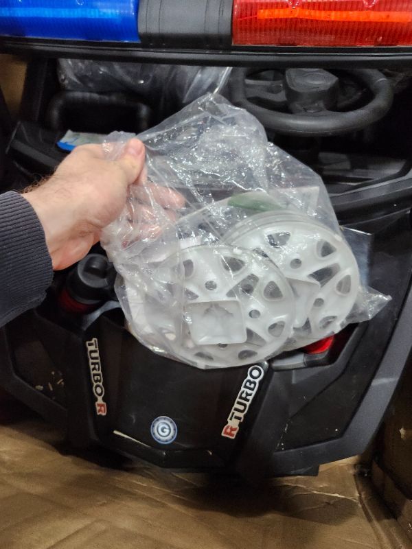 Photo 1 of ***************FOR PARTS ONLY- MISSING PARTS AND BATTERY****************
GarveeLife 24V Ride on Toys, 2-Seater UTV, 4WD 300W Motors Powerful Electric Vehicle w/Remote Control, 4 Shock Absorbers, Leather Seats, Music and Lights, Electric Car for Kids, Blac