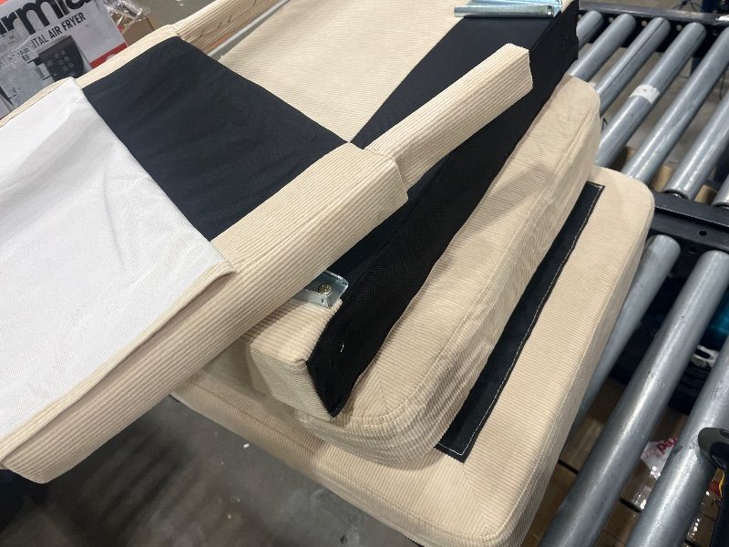 Photo 1 of *** PARTS ONLY - PARTIAL SET *** Shintenchi Small Sectional Sofa Couch,3 Seat L Shape Sofas with Ottoman,Corduroy Upholstered Convertible Sofa Couches,Small Couches for Apartments, Living Room and Office