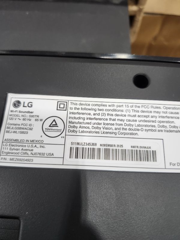 View 8 of *****************MISSING 1 OF THE SMALL SPEAKERS**********
LG S95TR 9.1.5-Channel OLED evo TV Matching Home Theater Soundbar with Rear Surround Speakers and Wireless Subwoofer, Wow Orchestra, Dolby Atmos, WOWCAST Built-in (2024 Model)