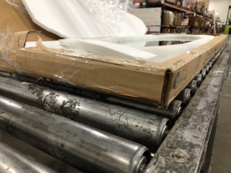 Photo 1 of ***MATERIAL AROUND MIRROR IS DAMAGED**
Rowjut Full Length Mirorr, 63"x24" Mirror Full Length, Irregular Wall Mounted Mirror, Standing Floor Mirror with Flannel, Wavy Body Mirorr Hanging or Leaning Against Wall for Bedroom (White)