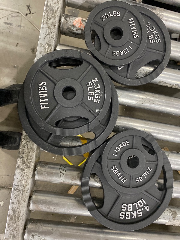 Photo 1 of 1 Inch Standard Barbell Weight Plates and Bar Set, 5 FT Barbell Bar and 85 LB(2.5-25 LB) Barbell Weight Set for Home Gym Strength Training, Rubber Coate Design