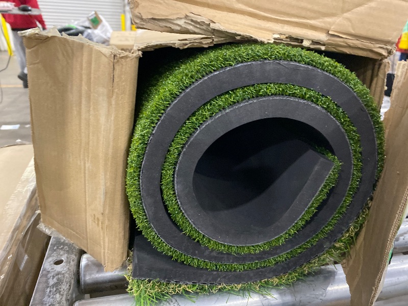 Photo 1 of ***Missing Accessories*** Bltend Dual-Turf Golf Mat: 5x5ft 31MM Thick Heavy-Duty Golf Hitting Mats Practice Indoor, Elite Artificial Turf Mat with 9 Balls, 8 Tees for Driving, Swing in Backyard/Garage/Basement/Simulators