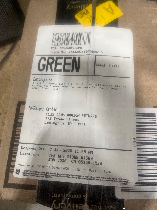 Photo 1 of 1 Pack 3 Blankets Super Soft Fluffy Premium Fleece Pet Blanket Flannel Paw Printed Throw for Dog Puppy Cat (Medium 30x20'', Brown, Pink, White)