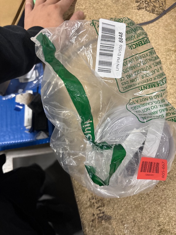 Photo 1 of 16 Feet Length 0.75 Inches Width Hook and Loop with Strong Self Adhesive Interlocking Strip, Mounting Tape Heavy Duty Adhesion Fastener (White)