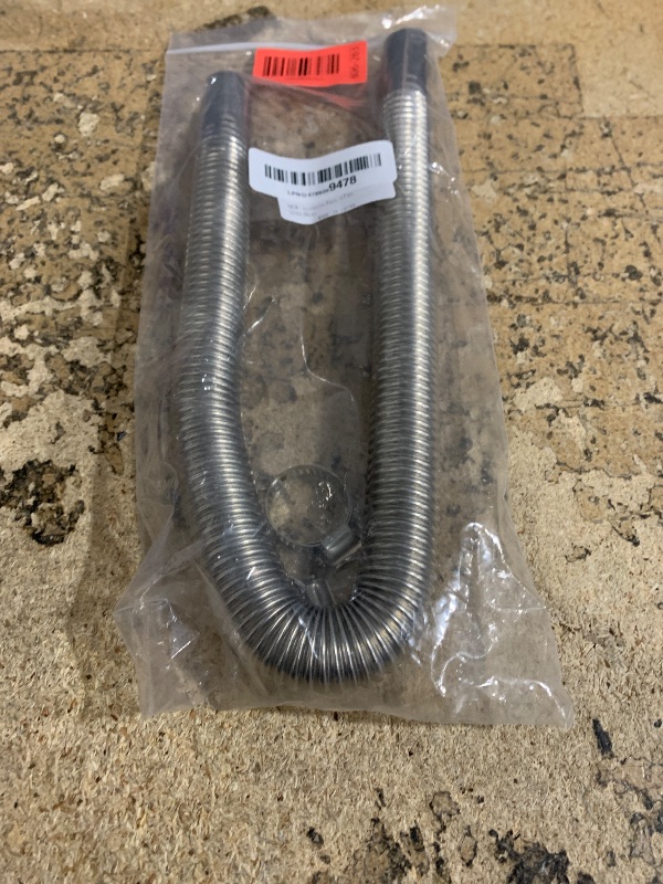 Photo 1 of 23.6”/60cm 1 Inch ID Stainless Steel Flexible Exhaust Pipe for Parking Air Heater & Diesel Tank Vent, with 2 Clamp Kit, Anti-Corrosion Hose for Trucks, Vans, Generators